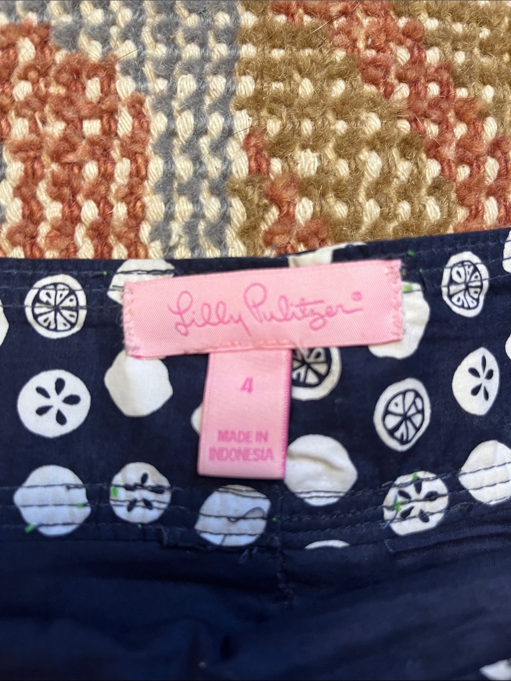Lilly Pulitzer Lemons and Limes Pleated A Line Skirt Navy White Size 4 - Picture 7 of 12
